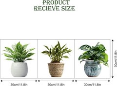 Potted Plants Window Clings 3pcs Simulated Green Leaves Multi-colored
