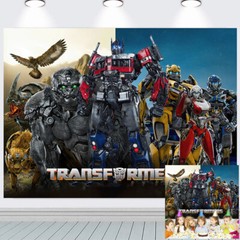 Transformers Rise Of TheBeasts Birthday Backdrop Banner Party Supplies 7x5ft