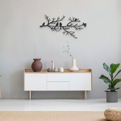 Modern Metal Bird Pendant Wall Decor for Living Room and Office Spaces