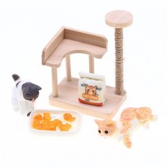 Miniature Cat Climbing Frame Scene Prop for Dollhouses and DIY Projects