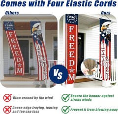 4-Piece Patriotic Flag Banners – Perfect for 250th Independence Day Celebration