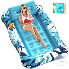 Pool Floats Adult,76″x48″ XL Inflatable Tanning Pool Lounger Float with Pillow,