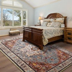 Washable Area Rugs 5×7, Low Pile Soft Vitnage Distressed Rug for Be… Fast Ship