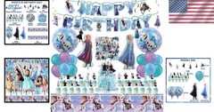 Frozen Party Decorations Set 102pcs Kids Birthday Cardboard Balloons Cake Top…