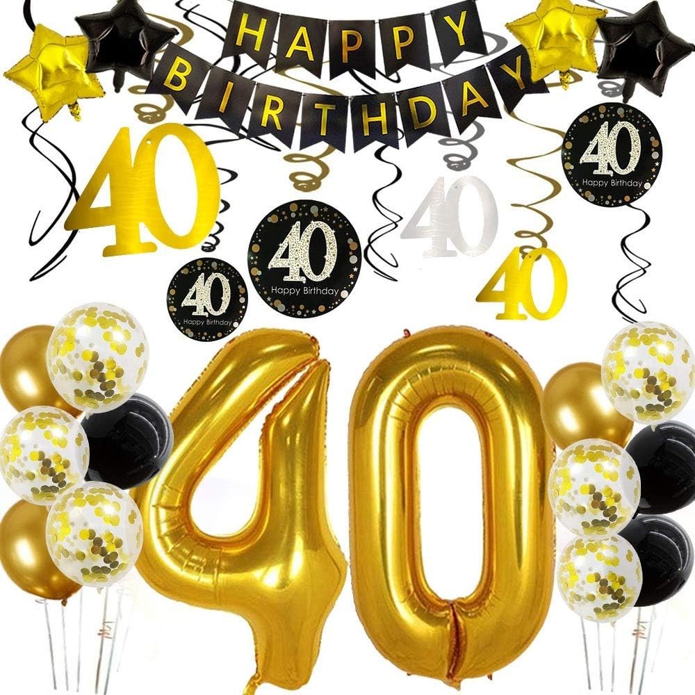 40th Birthday Decorations for Men Women 40th Birthday Party Decor 40 Years Old B