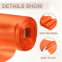 4 Inches x 22 Yards Satin Ribbon Roll Gift Wrapping Ribbon, Orange