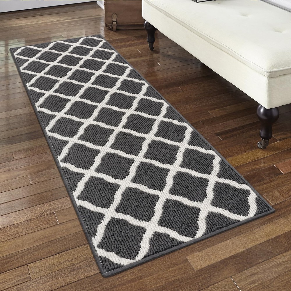 SHACOS Kitchen Runner Rug 2×6 ft Washable Non 2′ x 6′, Dark Grey