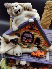 Halloween Lighted House Porcelain Mania Manor Pumpkin Time Ghost Pumpkin Working