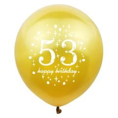 SHUNTAI 53rd Birthday Decorations Balloons Black and Gold for Men Women