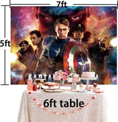 Captain America Birthday Backdrop Banner Poster Vinyl Party supplies 7x5ft