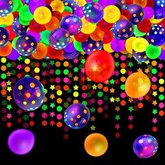 Sumind Halloween Neon Balloon Arch Kit 100 Pcs 53ft Glow Black Light Polka Dot