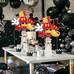 28 Pcs Red Mouse 1st Birthday Centerpieces Table Toppers Party Supplies