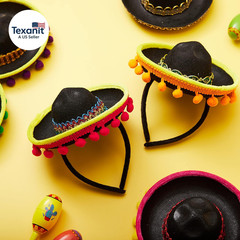 6 PCS Cinco De Mayo Fiesta Fabric Sombrero Headbands Party Costume for Fun Fiest