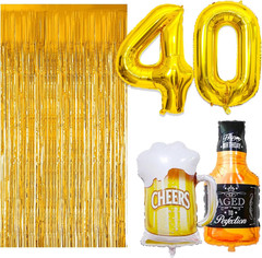 40Th Birthday Decorations for Men, 40 Birthday Decorations with 40 Inch Gold 40
