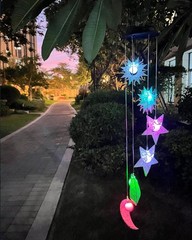 Tryme Solar Wind Chimes with Sun Moon Star Color Changing Windchimes, Outdoor…