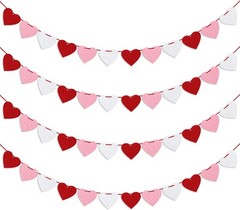 Romantic Red Pink White Heart Banner for Weddings & Valentine’s Celebrations