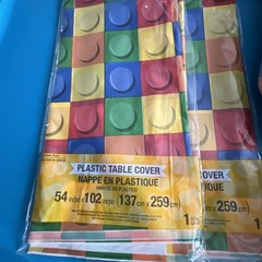 BUILDING BRICK Block Party Decoration Party Plates, Napkins & Tablecloths – NEW!
