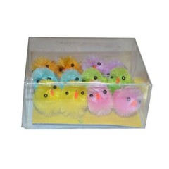 12 Multicoloured Easter Chicks Plush Fluffy Chickens Egg Hunts Kids Bonnet Decor