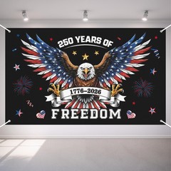 250th Anniversary Decorations – 4th of July Backdrop for 1776-2026 America Me…