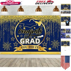 Stunning 2026 Blue & Gold Graduation Party Banner – Perfect for Photos and Decor