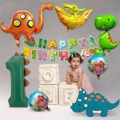 Dinosaur 1st Birthday Balloon Set, Dino-Themed Party Decorations for Boys Gir…