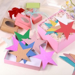 120 Pcs 6 Inch Double Printed Glitter Star Cutouts, Green