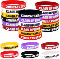 48PCS Class of 2026 Graduation Silicone Bracelets Bulk Congrats Grad Rubber Band