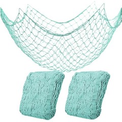 2Pcs Fish Net Nautical Themed Decorative Party Fishing Net for Beach Party Decor