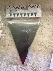 Party Decorations Banner Lot Silver & Ombré Pink & Lace Bows Pennant Flag Sign