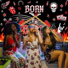 Born to Rock Banner 1950’s Rock and Roll Birthday Party Decorations Black and