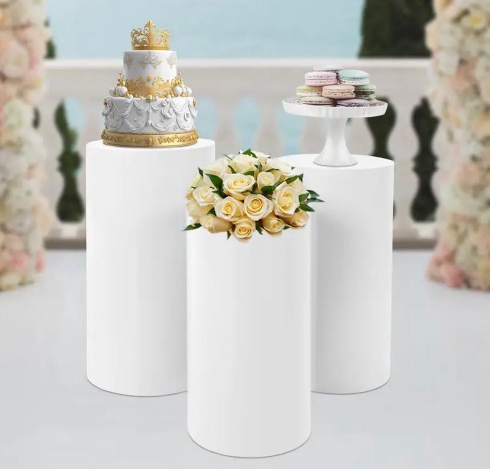 Round Dessert Table Cover Cylinder Pedestal Cover Party Decoration Prop Party
