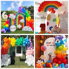 412pcs Rainbow Balloon Arch Kit Assorted Colors 18 12 10 5 Inch, Different Si…