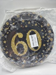 60Th Birthday Decorations for Men Women, 48 Paper Plates, 7 & 9 Inches