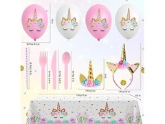 142 PC Unicorn Birthday Party Kit