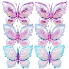 6 Pieces 39 Inches Butterfly Balloons – Large Gradient Butterflies Foil Mylar…