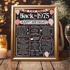 51st Birthday Poster Unframed 11×14 Retro 1975 Gift for Men Women
