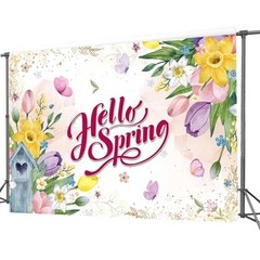 Spring Backdrop 8x6ft – Butterfly Flowers Party Banner for Birthday & Baby Showe