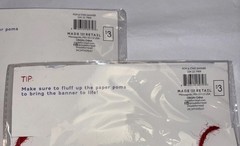 Centennial July 4th Decorations, Set Of 2 Crepe Tissue Paper Pom Pom & Stars NEW