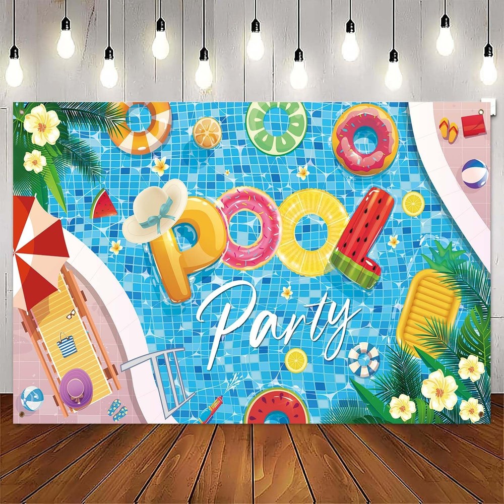 Pool Party Banner Decorations 71 inches x 43 inches, Multicolor