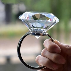 Simulated Wedding Ring Prop Large Engagement Ring Decoration for Anniversary …