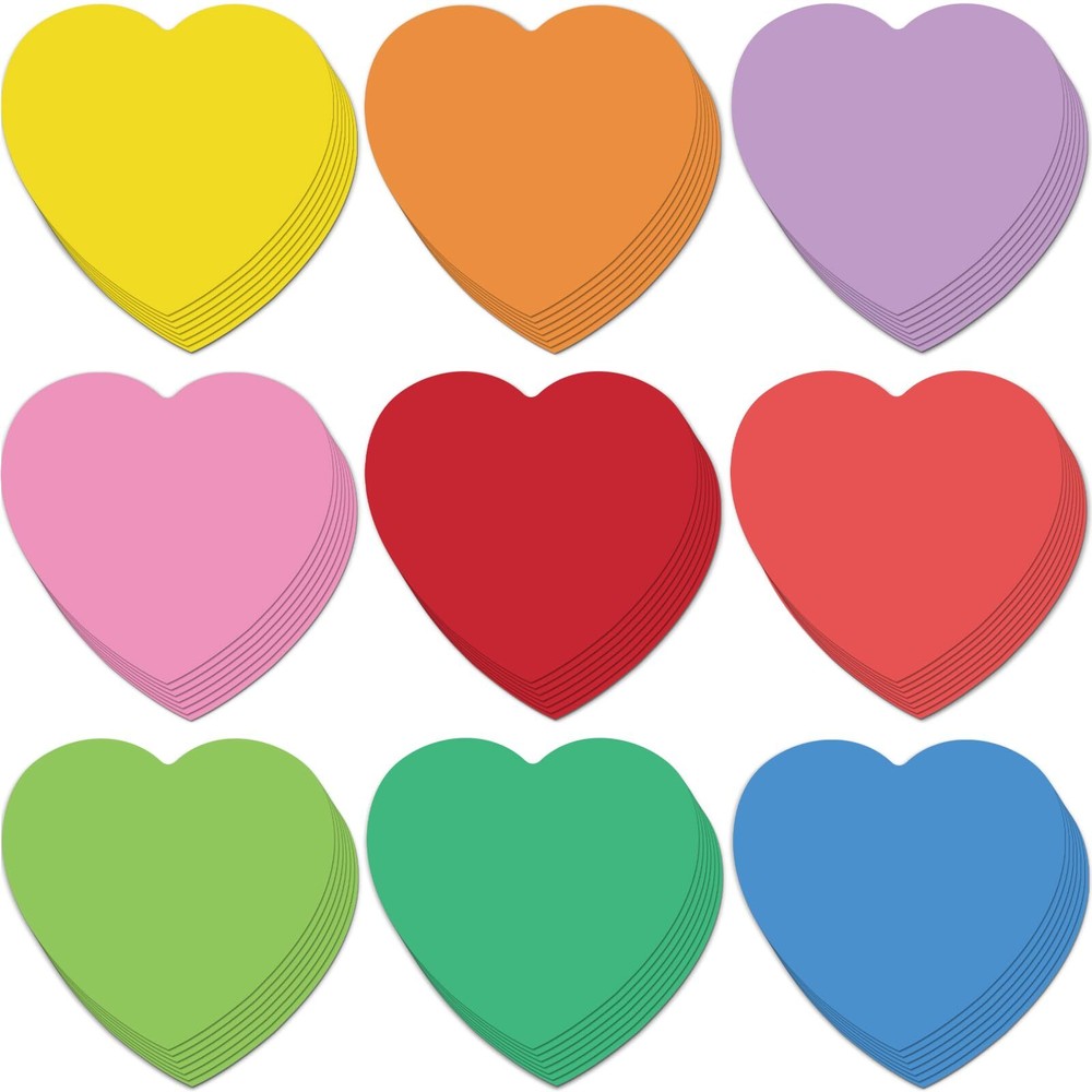 108 Pcs Heart Paper Cutouts 6″ Bulletin Board Decorations for School & Crafts