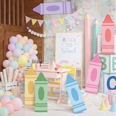 Decorative Back to School Crayon Signs 31.5 Inch, Classroom or Yard, Multi-Co…