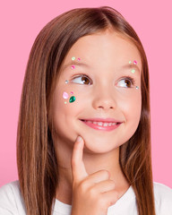 Pink + Green Witch Face Gems – 112 Pcs. | Birthday Decorations, Cute Girl Party