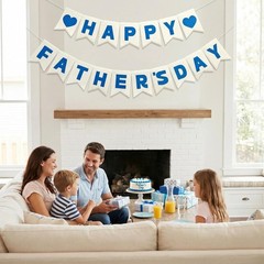 Lightweight Blue & White Father’s Day Banner – Perfect for Indoor & Outdoor Use