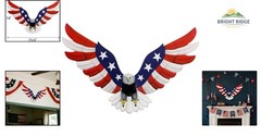 Waterproof Eagle Wall Sculpture, American Flag Theme for Indoor Outdoor Use