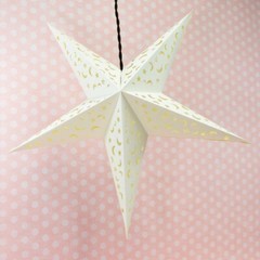3-PACK 24″ White Moon and Stars Illuminated Paper Star Lantern, with LED Bulb…