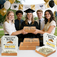 5Pcs Graduation Pizza Money Box for Cash Gift, Funny Graduation Party Money Hold