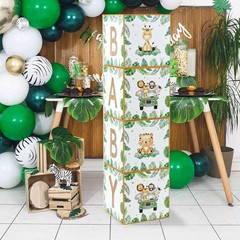 Baby Boxes for Baby Shower Decorations – 4pcs Sage Green Woodland Animal Ball…