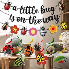 Ladybug Baby Shower Decorations Banner and Swirls for Boys Girls Party