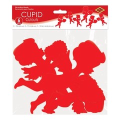 Beistle Valentine’s Day Cupid Cutouts 6 Pack Assorted Sizes Wall or Window Decor